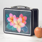 Hawaiian Sunrise Plumeria Retro Lunch Box (In situ)