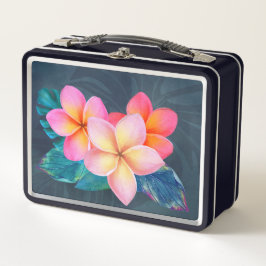 Hawaiian Sunrise Plumeria Retro Lunch Box
