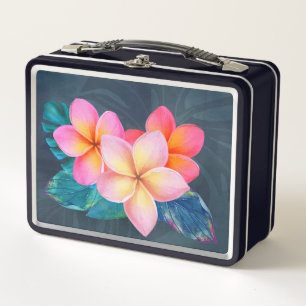 Hawaiian Sunrise Plumeria Retro Lunch Box