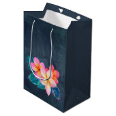 Hawaiian Sunrise Plumeria Tall Gift Bag Medium Cadeauzakje (Voorkant Gekanteld)