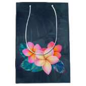 Hawaiian Sunrise Plumeria Tall Gift Bag Medium Cadeauzakje (Voorkant)
