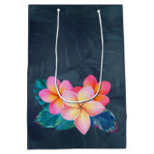 Hawaiian Sunrise Plumeria Tall Gift Bag Medium Cadeauzakje (Achterkant)