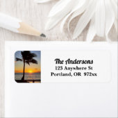 Hawaiian Sunset and Palm Tree Etiket (Insitu)