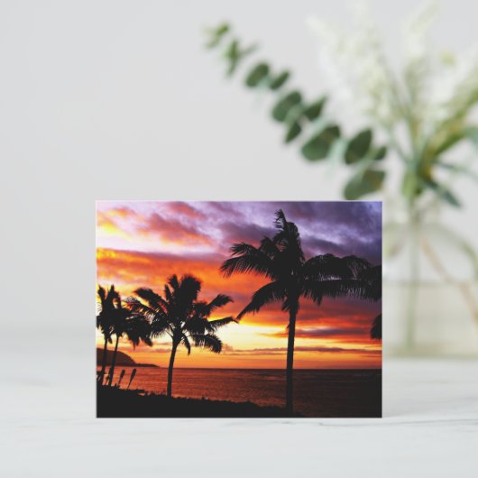 Hawaiian Sunset Briefkaart (Staand voorkant)