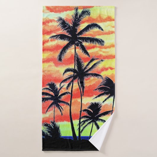 Hawaiian Sunset Coco Palms Badhanddoek (Badhanddoek)