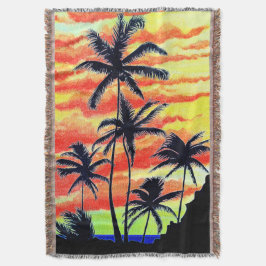 Hawaiian Sunset Coco Palms Deken