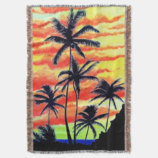 Hawaiian Sunset Coco Palms Deken (Voorkant Verticaal)