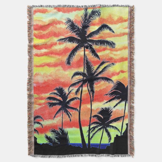 Hawaiian Sunset Coco Palms Deken (Voorkant Verticaal)