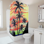 Hawaiian Sunset Coco Palms Douchegordijn (In situ)