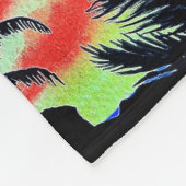 Hawaiian Sunset Coco Palms Fleece Deken (Hoek)