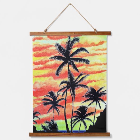 Hawaiian Sunset Coco Palms Hangend Wandkleed (Voorkant)