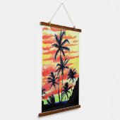 Hawaiian Sunset Coco Palms Hangend Wandkleed (Gebogen)