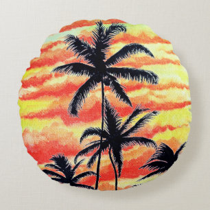 Hawaiian Sunset Coco Palms Rond Kussen