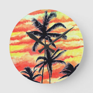 Hawaiian Sunset Coco Palms Ronde Klok