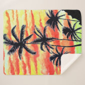 Hawaiian Sunset Coco Palms Sherpa Deken (Voorkant (horizontaal))
