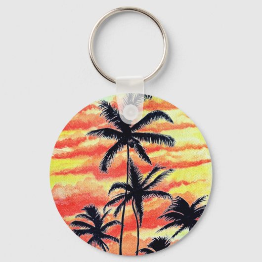 Hawaiian Sunset Coco Palms Sleutelhanger (Voorkant)