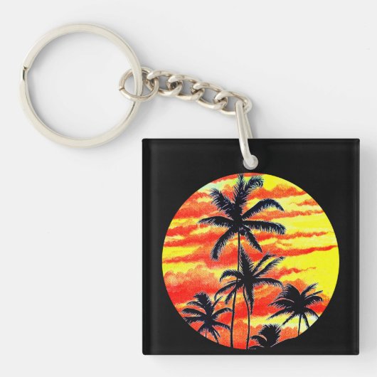 Hawaiian Sunset Coco Palms Sleutelhanger (voorkant)