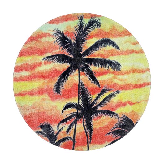 Hawaiian Sunset Coco Palms Snijplank (Voorkant)
