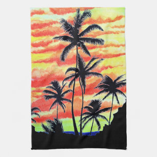 Hawaiian Sunset Coco Palms Theedoek