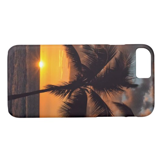 Hawaiian Sunset en Palm Tree - iPhone 8/7 Hoesje (Achterkant (Horizontaal))