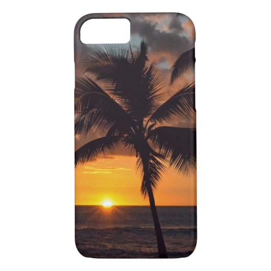 Hawaiian Sunset en Palm Tree - iPhone 8/7 Hoesje (Achterkant)