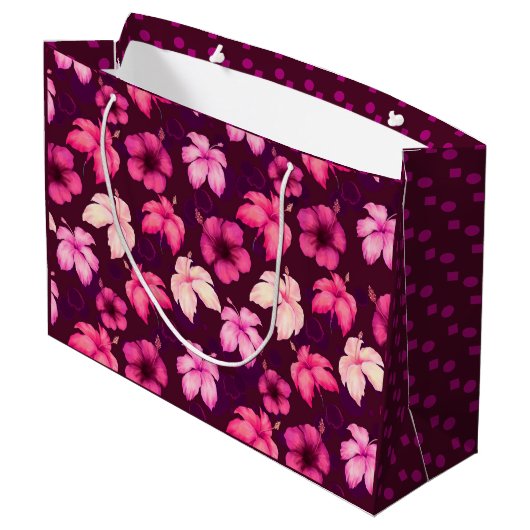 Hawaiian Sunset Glow: Hibiscus Gift Bag Groot Cadeauzakje (Achterkant Gekanteld)