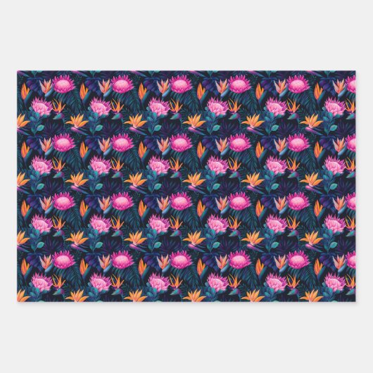 Hawaiian Sunset Glow: Protea Wrapping Paper (Voorkant 3)