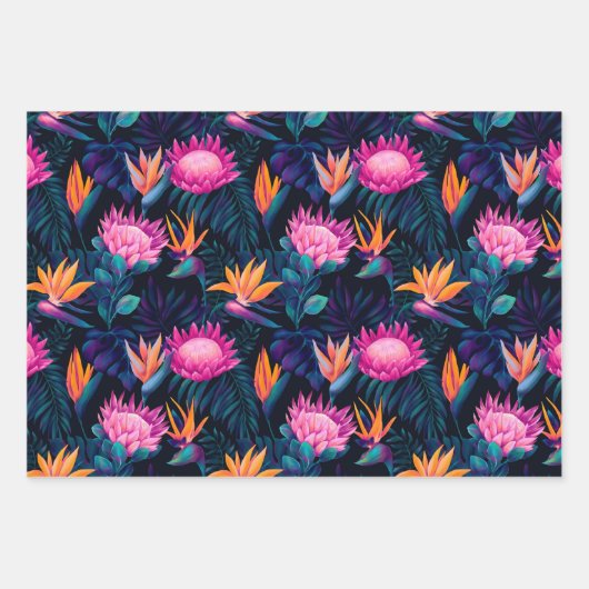 Hawaiian Sunset Glow: Protea Wrapping Paper (Voorkant)