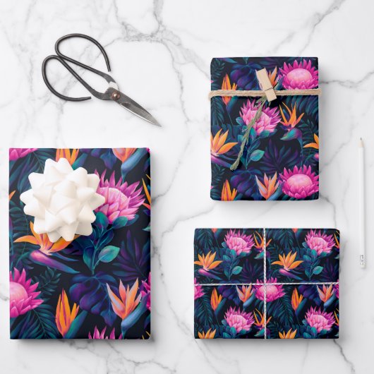 Hawaiian Sunset Glow: Protea Wrapping Paper (Voorkant)