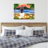 Hawaiian Sunset Hula Dancer Canvas Afdruk (Insitu (Slaapkamer))