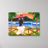 Hawaiian Sunset Hula Dancer Canvas Afdruk (Voorkant)