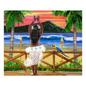 Hawaiian Sunset Hula Dancer Foto Afdruk (Voorkant)