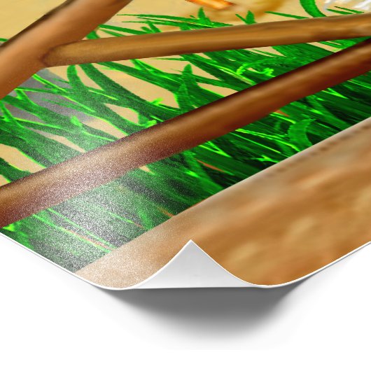 Hawaiian Sunset Hula Dancer Foto Afdruk (Hoek)