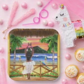 Hawaiian Sunset Hula Dancer Papieren Bordje (Feest)