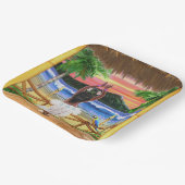 Hawaiian Sunset Hula Dancer Papieren Bordje (Gebogen)