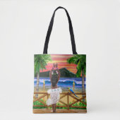 Hawaiian Sunset Hula Dancer Tote Bag (Voorkant)
