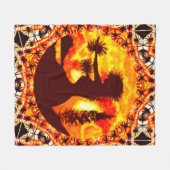 Hawaiian Sunset Hula Palms Fleece Deken (Voorkant (Horizontaal))