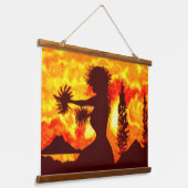 Hawaiian Sunset Hula Palms Hangend Wandkleed (Gebogen)