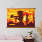 Hawaiian Sunset Hula Palms Hangend Wandkleed (Slaapkamer)