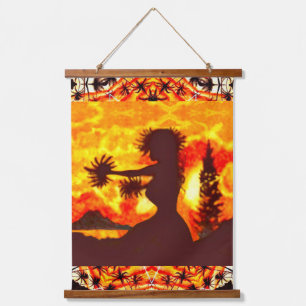 Hawaiian Sunset Hula Palms Hangend Wandkleed