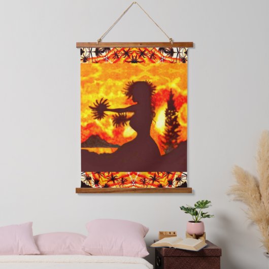 Hawaiian Sunset Hula Palms Hangend Wandkleed (Slaapkamer)
