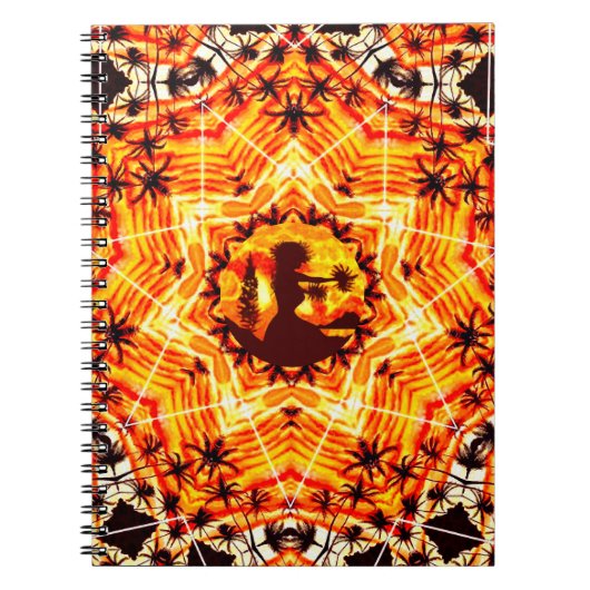 Hawaiian Sunset Hula Palms Notitieboek (Voorkant)