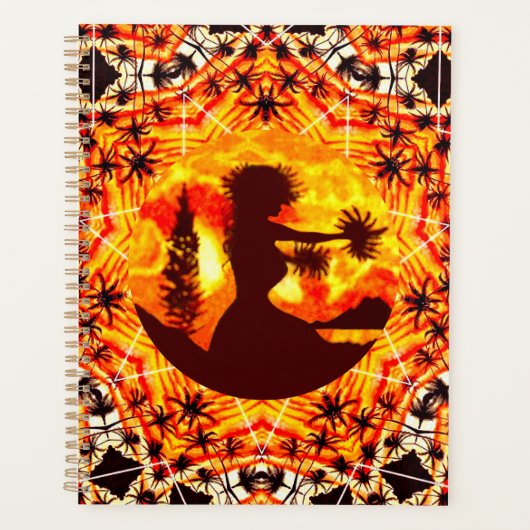 Hawaiian Sunset Hula Palms Planner (Voorkant)