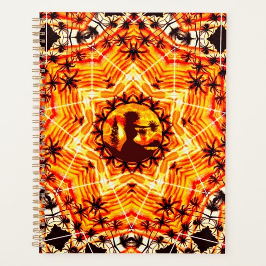 Hawaiian Sunset Hula Palms Planner (Voorkant)