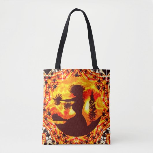 Hawaiian Sunset Hula Palms Tote Bag (Voorkant)