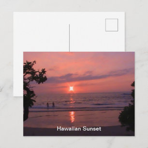 Hawaiian Sunset Ocean Beach Feestdagenkaart