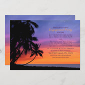 Hawaiian Sunset Palm Beach Engagement Party Kaart (Voorkant / Achterkant)