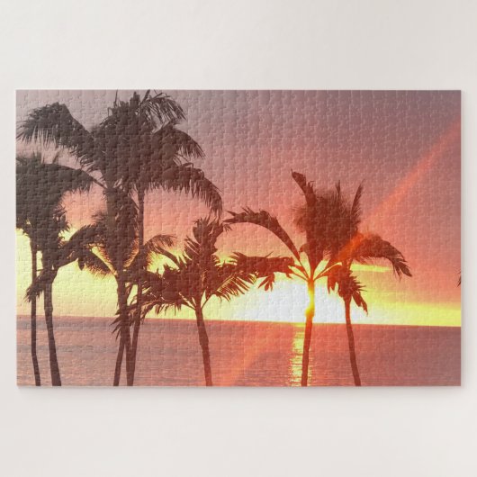 Hawaiian Sunset Photo Ontworpen voor Puzzle Legpuzzel (Horizontaal)