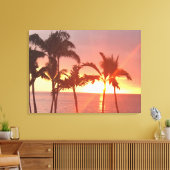 Hawaiian Sunset Photo Stretted Canvas Print (Insitu (Woonkamer))