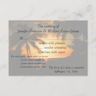 Hawaiian Sunset RSVP Weddenschap Kaartje